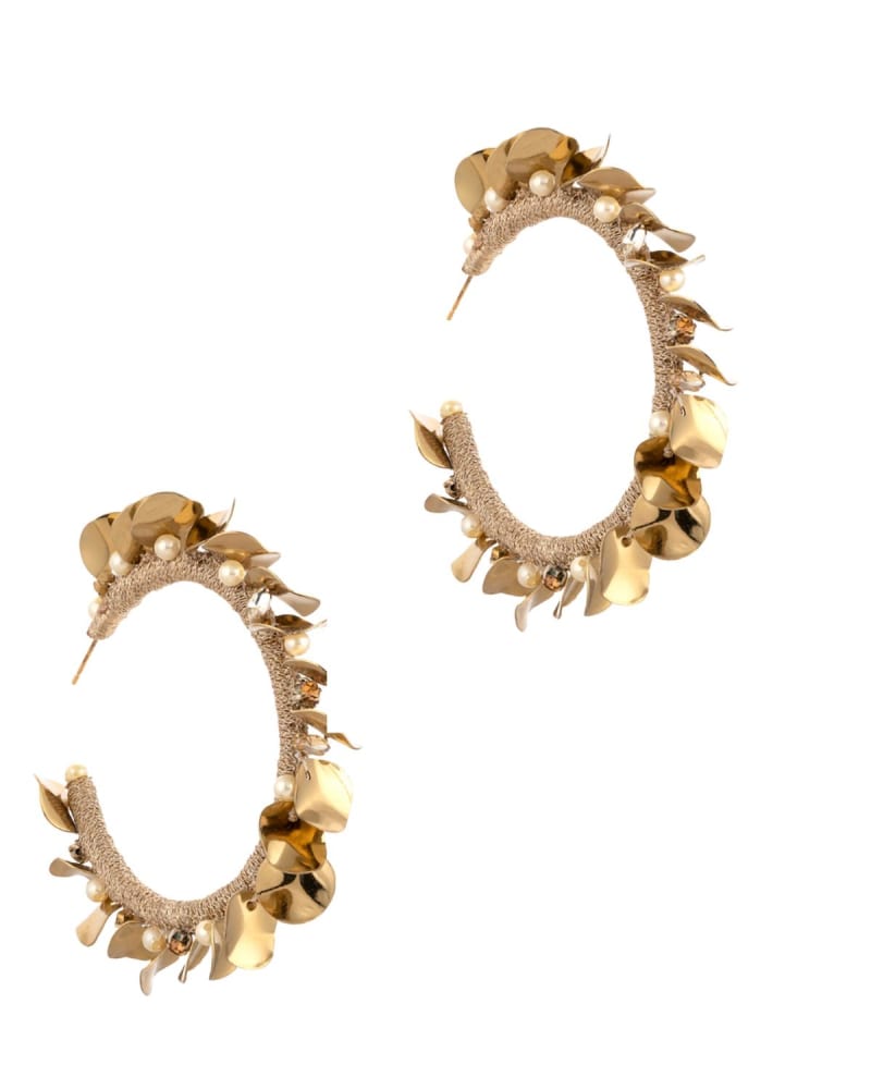 Front of a size O/S Women'S Saphira Earring in Gold in Gold by DEEPA GURNANI. | dia_product_style_image_id:331139